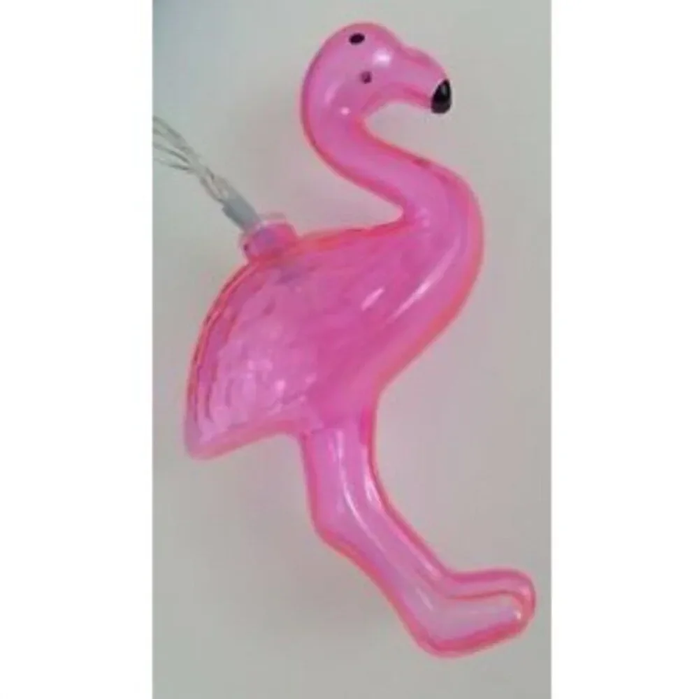 Pink Flamingo Patio String Lights 10 Battery operated Luau Party Summer  *